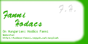 fanni hodacs business card