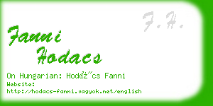 fanni hodacs business card